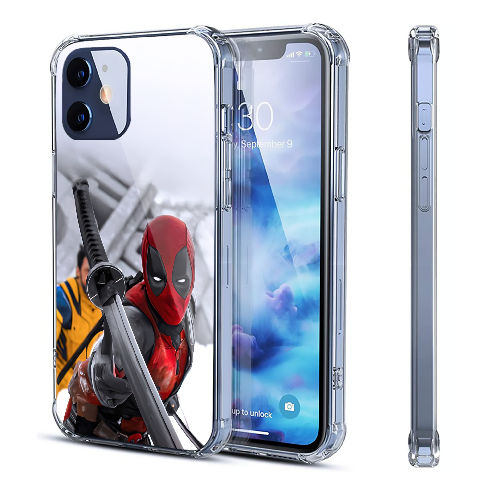 （画像用） Deadpool デッドプール 【iPhone 12シリーズ対応】透明スマホケース（クリアソフトケース）
